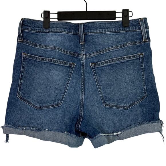 J. Crew High Waisted Cotton Distressed Raw Hem Cut Off Denim Shorts 30 Blue - Picture 11 of 15
